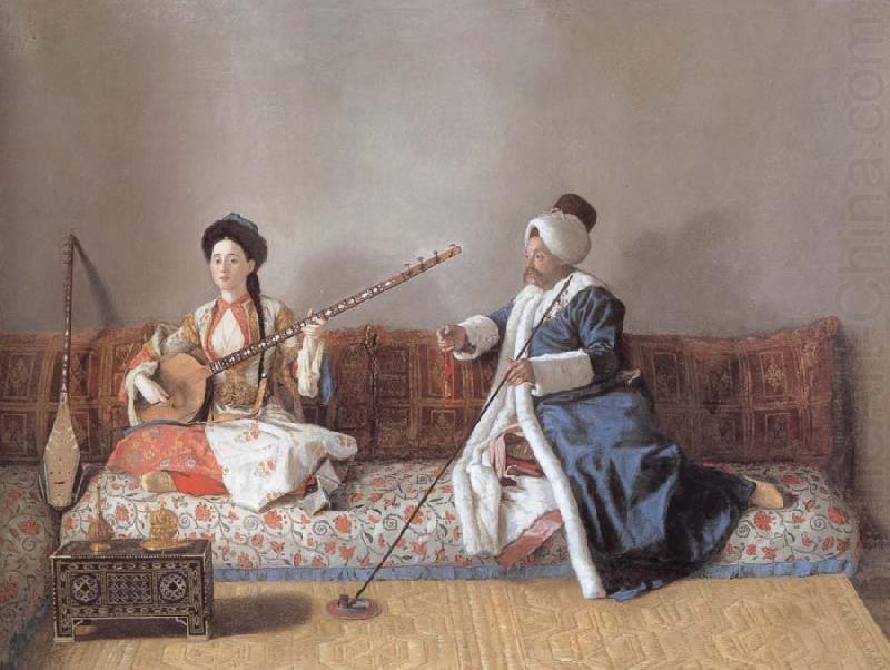 Portrait of M.Levett and of Mlle Glavany Seated on a Sofa, Jean-Etienne Liotard